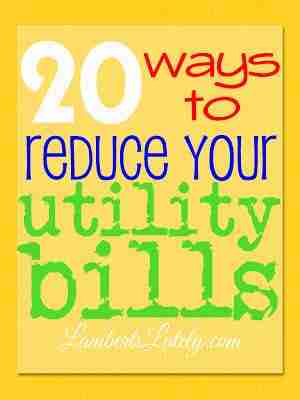 20 Ways to Reduce Your Utility Bills...tips on how to cut your utility bill budget! https://www.lambertslately.com/2013/08/10-ways-to-reduce-your-utility-bill.html