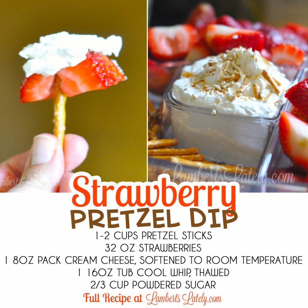 This easy recipe for Strawberry Pretzel Dip is similar to the popular salad recipe, just in dip form! Cream cheese is mixed with sugar to make a simple, fluffy dessert that's great for parties.