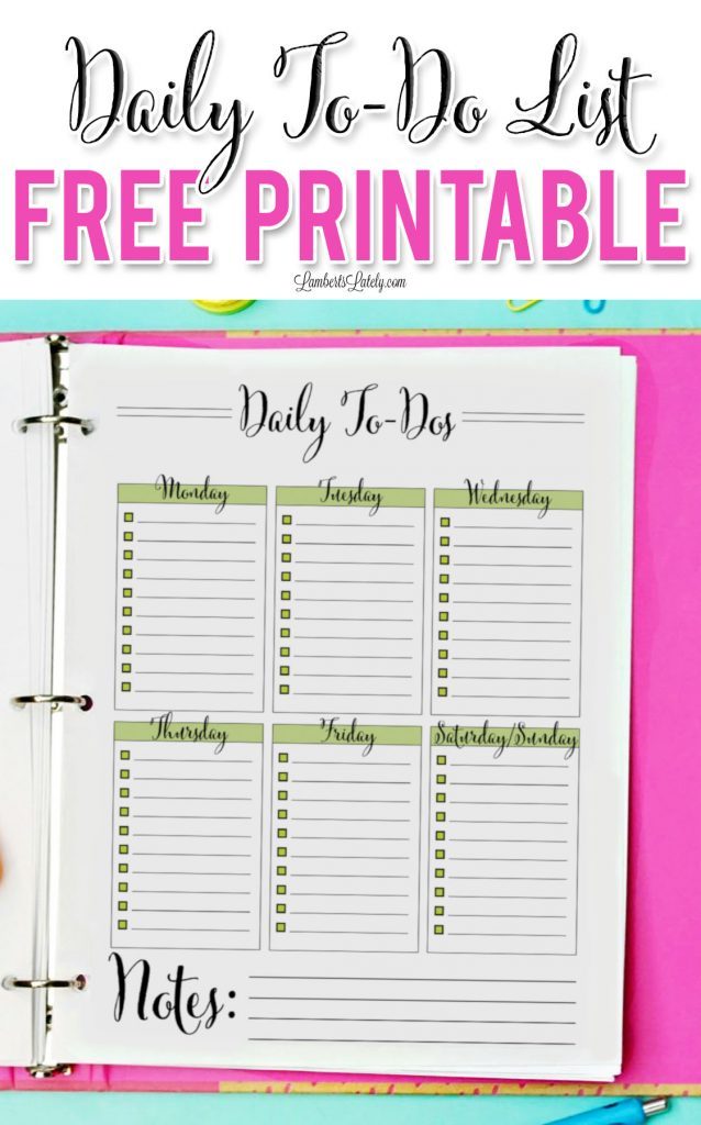 Grab this free daily to-do list printable and get ideas for things to do with it. This simple template will work for a cleaning schedule, time management blocks, and more!