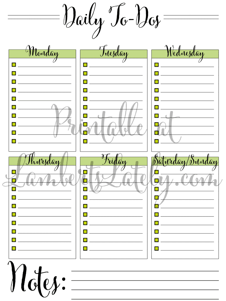 Grab this free daily to-do list printable and get ideas for things to do with it. This simple template will work for a cleaning schedule, time management blocks, and more!
