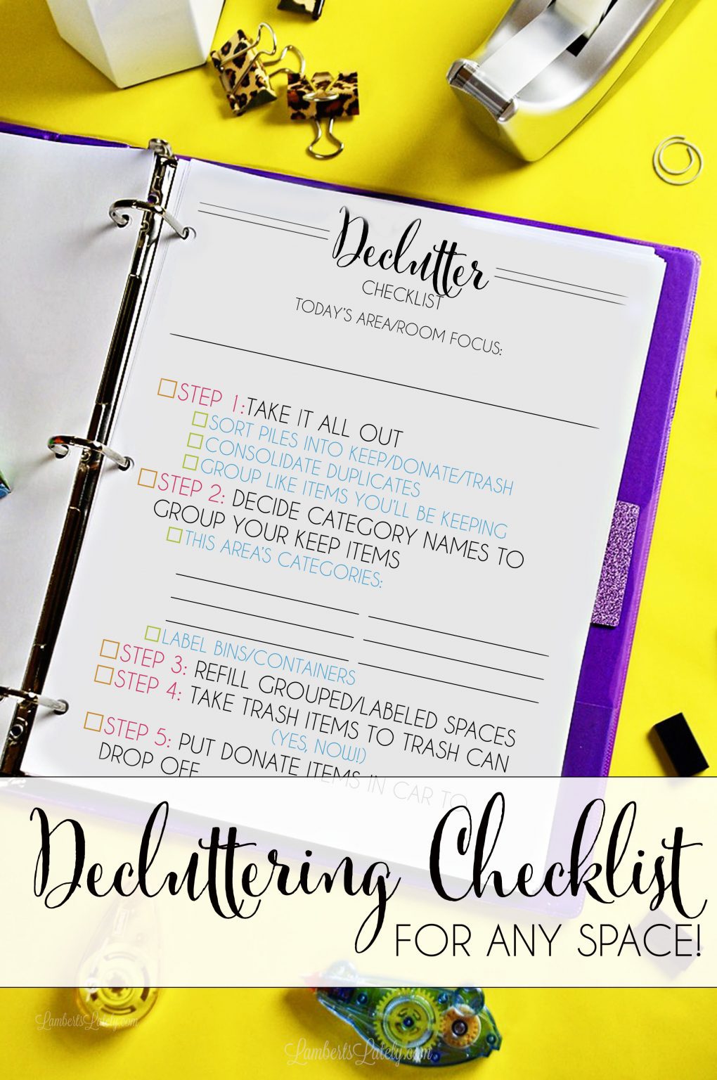 Decluttering Checklist For Any Room Free Printable Lamberts Lately